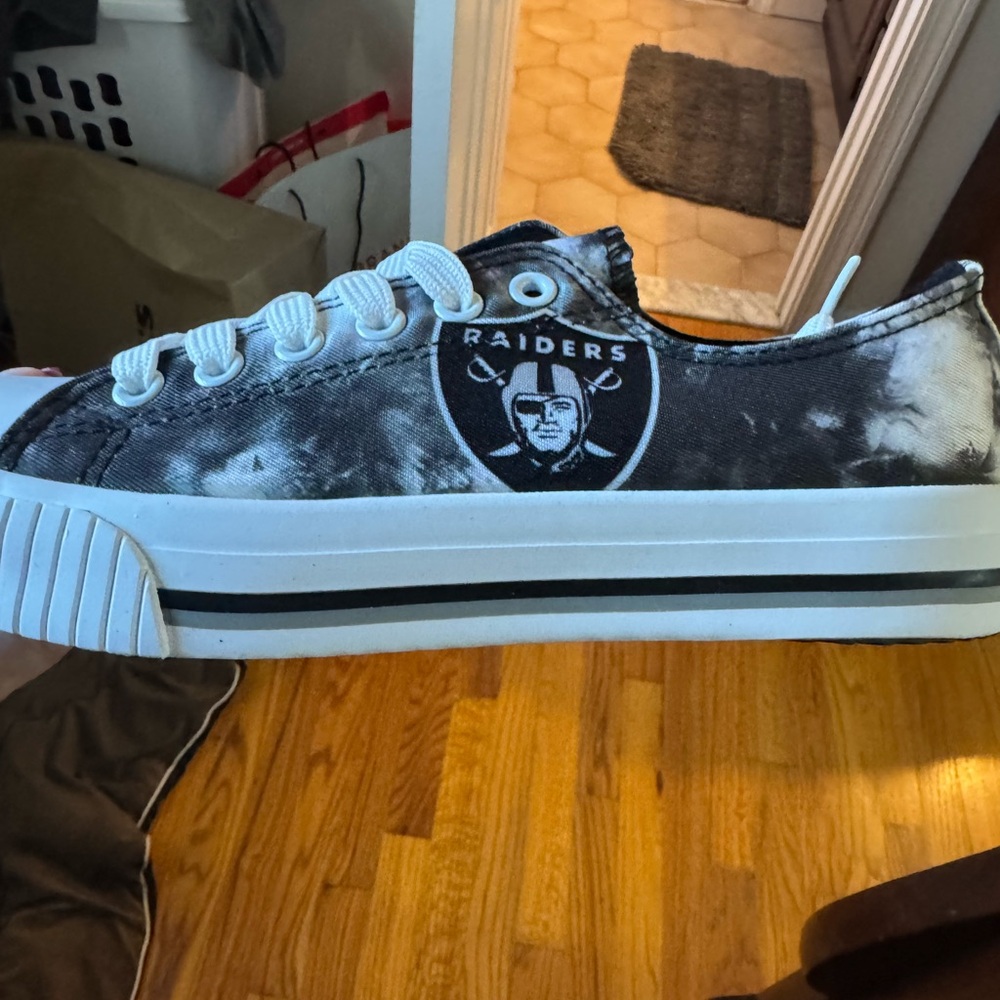 Raiders Women's Black and White Sneakers